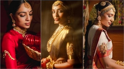 Sobhita Dhulipala’s gorgeous wedding looks show why bajuband is the ultimate bridal accessory. (Instagram) Sobhita Dhulipala’s gorgeous wedding looks show why bajuband is the ultimate bridal accessory. (Instagram)