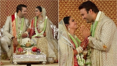 Let's revisit Isha Ambani's iconic wedding look on her 6th anniversary with Anand Piramal. (Instagram) Let's revisit Isha Ambani's iconic wedding look on her 6th anniversary with Anand Piramal. (Instagram)
