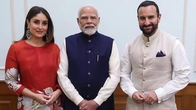 Saif Ali Khan and Kareena Kapoor's picture from their meeting with PM Modi. (Instagram) Saif Ali Khan and Kareena Kapoor's picture from their meeting with PM Modi. (Instagram)