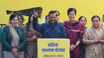 AAP chief Arvind Kejriwal announces the launch of the scheme at AAP headquarters in New Delhi on Thursday. (Vipin Kumar/HT Photo) AAP chief Arvind Kejriwal announces the launch of the scheme at AAP headquarters in New Delhi on Thursday. (Vipin Kumar/HT Photo)