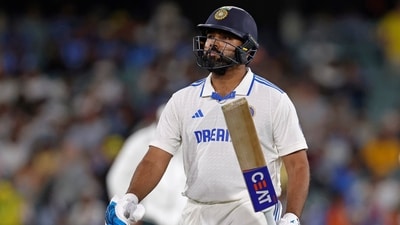 India's captain Rohit Sharma walks off the field after losing his wicket (AP) India's captain Rohit Sharma walks off the field after losing his wicket (AP)