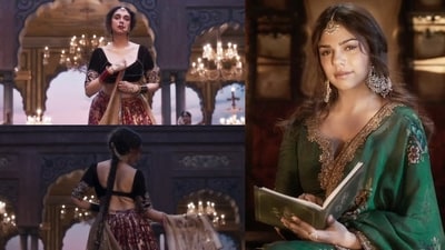 Aditi Rao Hydari and Sharmin Segal in Heeramandi Aditi Rao Hydari and Sharmin Segal in Heeramandi