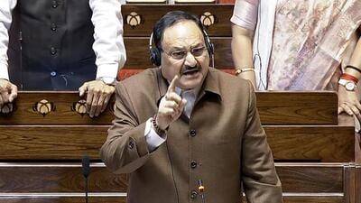 Nadda attacked the Opposition leaders who have submitted a notice to bring a motion for removal of Dhankhar. (ANI photo) Nadda attacked the Opposition leaders who have submitted a notice to bring a motion for removal of Dhankhar. (ANI photo)