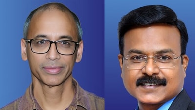 Professor Raghavan Varadarajan from IISc, Bangalore (L), and Professor C Anandharamakrishnan. HT Photo Professor Raghavan Varadarajan from IISc, Bangalore (L), and Professor C Anandharamakrishnan. HT Photo