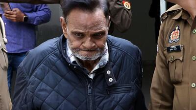 The 72-year-old man was arrested by the police for forging documents and trying to sell privately owned land to different persons in Arthala, Ghaziabad. (Sakib Ali/HT Photo)