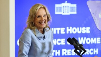 Jill Biden catches herself after making ill-considered reference to ‘joy’ of Americans (Photo by Samuel Corum / AFP) (AFP) Jill Biden catches herself after making ill-considered reference to ‘joy’ of Americans (Photo by Samuel Corum / AFP) (AFP)