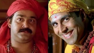 Mohanlal's Manichitrathazhu was remade as Bhool Bhulaiyaa in Hindi, starring Akshay Kumar Mohanlal's Manichitrathazhu was remade as Bhool Bhulaiyaa in Hindi, starring Akshay Kumar