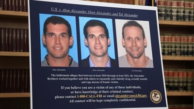 The three high-profile real estate agents, the Alexander brothers, are charged with sex trafficking and drugs abuse. (Reuters)