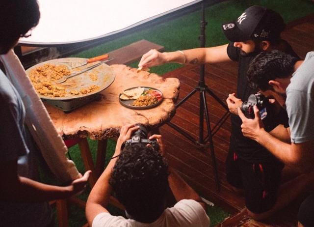 Keer shoots all his videos in his pristine kitchen, one of two in his home. (INSTAGRAM/@SANJYOTKEER) Keer shoots all his videos in his pristine kitchen, one of two in his home. (INSTAGRAM/@SANJYOTKEER)