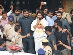 Telugu actor Allu Arjun leaves from Gandhi Hospital after a medical check-up following his arrest, in Hyderabad, Friday, Dec. 13, 2024. Telugu actor Allu Arjun leaves from Gandhi Hospital after a medical check-up following his arrest, in Hyderabad, Friday, Dec. 13, 2024.
