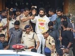 Telugu actor Allu Arjun leaves Gandhi Hospital after a medical check-up following his arrest in Hyderabad. Telugu actor Allu Arjun leaves Gandhi Hospital after a medical check-up following his arrest in Hyderabad.