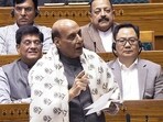 Defence ninister Rajnath Singh speaks in Lok Sabha on Friday. (ANI) Defence ninister Rajnath Singh speaks in Lok Sabha on Friday. (ANI)