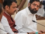 CM Devendra Fadnavis with Eknath Shinde. (PTI Photo/Shashank Parade) (PTI12_04_2024_000276A) CM Devendra Fadnavis with Eknath Shinde. (PTI Photo/Shashank Parade) (PTI12_04_2024_000276A)