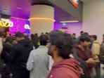 IndiGo passengers stranded at Istanbul airport in Turkey on Thursday. IndiGo passengers stranded at Istanbul airport in Turkey on Thursday.