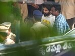 Actor Allu Arjun comes out of the Chikkadpally police station following his arrest by the police in Hyderabad on December 13, 2024. Actor Allu Arjun comes out of the Chikkadpally police station following his arrest by the police in Hyderabad on December 13, 2024.