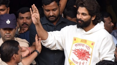 Police on Friday arrested Allu Arjun in connection with the death of a woman during the premiere of his latest movie Pushpa 2: The Rule. (PTI)