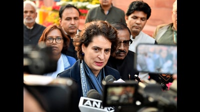 Congress MP Priyanka Gandhi Vadra in New Delhi on Friday. (ANI)