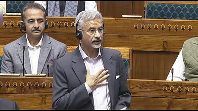 External affairs minister S Jaishankar speaks in Lok Sabha during the Winter Session of Parliament, in New Delhi on Friday. (SansadTV YouTube) External affairs minister S Jaishankar speaks in Lok Sabha during the Winter Session of Parliament, in New Delhi on Friday. (SansadTV YouTube)