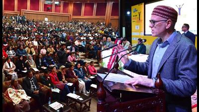 Jammu and Kashmir chief minister Omar Abdullah at an event in Jammu. (PTI)
