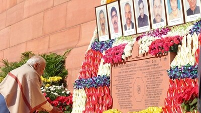 Prime Minister Narendra Modi pays tribute to the martyrs of the 2001 Parliament attack. (X-@narendramodi) Prime Minister Narendra Modi pays tribute to the martyrs of the 2001 Parliament attack. (X-@narendramodi)