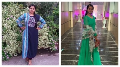 Sakshi Yadav shares her weight loss pictures on Instagram. (Instagram/Yogawali Ladki) Sakshi Yadav shares her weight loss pictures on Instagram. (Instagram/Yogawali Ladki)