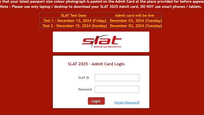 SLAT 2025 test 1 begins today. The direct link to download admit card is given here. SLAT 2025 test 1 begins today. The direct link to download admit card is given here.