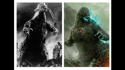 Stills from the original Gojira (1954) and Godzilla Minus One (2023). Stills from the original Gojira (1954) and Godzilla Minus One (2023).