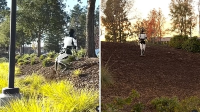 A robot by Elon Musk’s Tesla was captured walking like a drunk human. (Instagram/@teslamotors) A robot by Elon Musk’s Tesla was captured walking like a drunk human. (Instagram/@teslamotors)