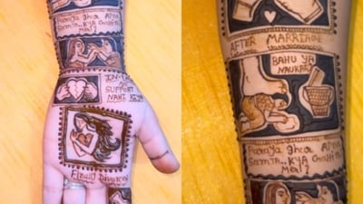 Divorce Mehndi trend went viral, showcasing women's pain and empowerment through henna art. (Instagram/urvashis_mehandi_and_makeover)