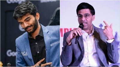 Gukesh received encouragement from Viswanathan Anand after a historic win at the World Chess Championship (AP/File)