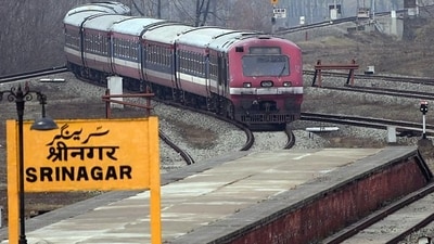 The federal minister of railways, Ashwini Vaishnaw, said on Friday that the last track of the Udhampur-Srinagar-Baramulla Rail connection was completed. (ANI ) The federal minister of railways, Ashwini Vaishnaw, said on Friday that the last track of the Udhampur-Srinagar-Baramulla Rail connection was completed. (ANI )