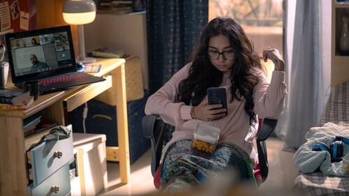 Prajakta Koli as Dimple in Mismatched season 3. Prajakta Koli as Dimple in Mismatched season 3.