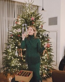 Kate Hudson's tree with velvet bows Kate Hudson's tree with velvet bows