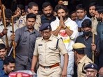 Actor Allu Arjun leaves the state-run Gandhi Hospital after a medical check-up in Hyderabad Friday, Dec. 13, 2024. (PTI Photo) Actor Allu Arjun leaves the state-run Gandhi Hospital after a medical check-up in Hyderabad Friday, Dec. 13, 2024. (PTI Photo)
