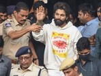 Allu Arjun leaves from Gandhi Hospital after a medical check-up following his arrest, in Hyderabad (PTI Photo) Allu Arjun leaves from Gandhi Hospital after a medical check-up following his arrest, in Hyderabad (PTI Photo)