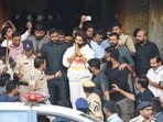 Telugu actor Allu Arjun leaves from Gandhi Hospital after a medical check-up following his arrest, in Hyderabad. Telugu actor Allu Arjun leaves from Gandhi Hospital after a medical check-up following his arrest, in Hyderabad.