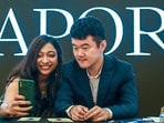 China's grandmaster Ding Liren (R) poses for a selfie during a meet and greet session after the World Chess Championship 2024 in Singapore China's grandmaster Ding Liren (R) poses for a selfie during a meet and greet session after the World Chess Championship 2024 in Singapore