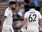 Indian bowler Mohammed Siraj (L) gestures to Australian batsman Travis Head (R). (Photo by William WEST / AFP) Indian bowler Mohammed Siraj (L) gestures to Australian batsman Travis Head (R). (Photo by William WEST / AFP)