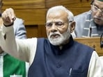 Prime Minister Narendra Modi speaks in Lok Sabha on the Constitution debate during the ongoing Winter Session of Parliament, in New Delhi on Saturday. 
