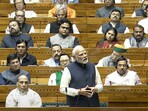 Prime Minister Narendra Modi in the Lok Sabha. Prime Minister Narendra Modi in the Lok Sabha.