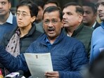 Arvind Kejriwal addresses the media in New Delhi. Arvind Kejriwal addresses the media in New Delhi.