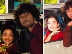 The image shows Pushpa actor Rashmika Mandanna watching her fan’s origami creation. The image shows Pushpa actor Rashmika Mandanna watching her fan’s origami creation.