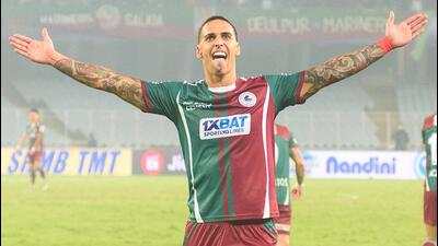 Alberto Rodriguez Martin of Mohun Bagan Super Giant celebrates after scoring a goal. (ISL)