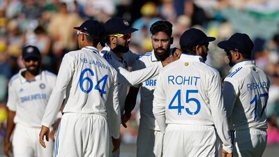 India's Mohammed Siraj celebrates with teammates (AP) India's Mohammed Siraj celebrates with teammates (AP)