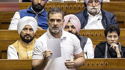 Leader of Opposition in the Lok Sabha Rahul Gandhi speaks in the House during the Winter session of Parliament, in New Delhi, Saturday. (PTI) Leader of Opposition in the Lok Sabha Rahul Gandhi speaks in the House during the Winter session of Parliament, in New Delhi, Saturday. (PTI)