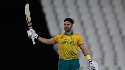 South Africa's Reeza Hendricks celebrates after scoring a century (100 runs) during the second T20I against Pakistan at Supersport Park in Centurion (AFP) South Africa's Reeza Hendricks celebrates after scoring a century (100 runs) during the second T20I against Pakistan at Supersport Park in Centurion (AFP)