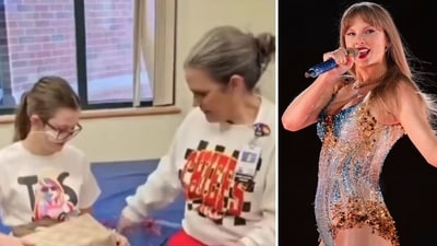 Taylor Swift gifts $600 Dyson Airwrap to sick child, heartwarming video goes viral (@christinakeen89/X, Darryl Dyck/The Canadian Press via AP) Taylor Swift gifts $600 Dyson Airwrap to sick child, heartwarming video goes viral (@christinakeen89/X, Darryl Dyck/The Canadian Press via AP)