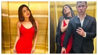 For a more casual, yet glam night out with Nick Jonas in Jeddah, she opted for a sleek red dress with spagetti straps. It has a sultry glam energy, making it perfect for date nights. (Instagram) For a more casual, yet glam night out with Nick Jonas in Jeddah, she opted for a sleek red dress with spagetti straps. It has a sultry glam energy, making it perfect for date nights. (Instagram)