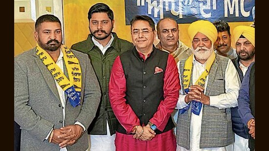 AAP state president Aman Arora at the launch of party campaign in Jalandhar on Saturday. (HT File)