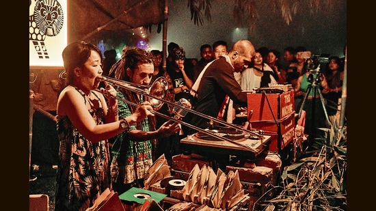 Japanese trombonist Chie Nishikori at the festival. (Image:Nilotpal Kalita)